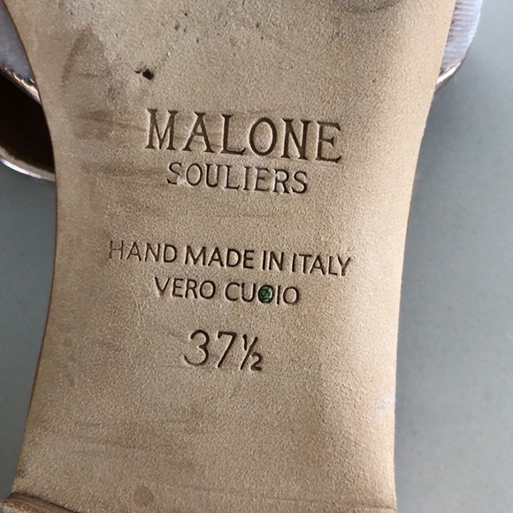 Malone Souliers Marianne Rose Gold Velvet Slip Ons Size 5.5 - Picture 5 of 5